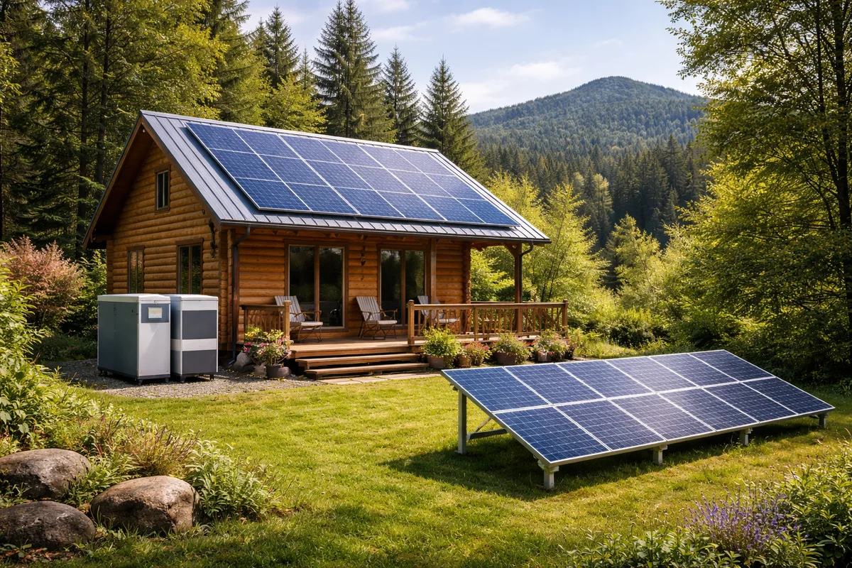 Vikendica sa solarnim panelima - off-grid napajanje - ekosolar